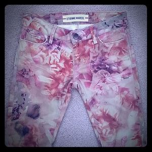 Etienne Marcel floral print skinny jeans size 25
